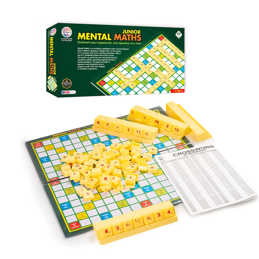 Ratna's Mental Maths Junior Board Game, Educational Crossword Game with Numbers, Family Games for Adults and Kids