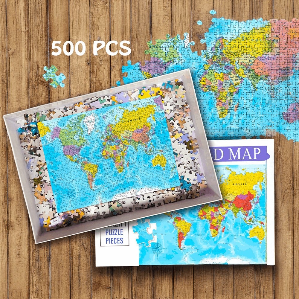 World Map 500 Pieces Jigsaw Puzzle for Kids