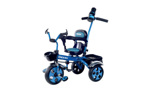 Dash star Herly star tricycle with parental rod for movement,removable safety handrest,trin trin bell,360 degree rotating seat,front & rear Basket for storage,cushion seat for comfortable experience