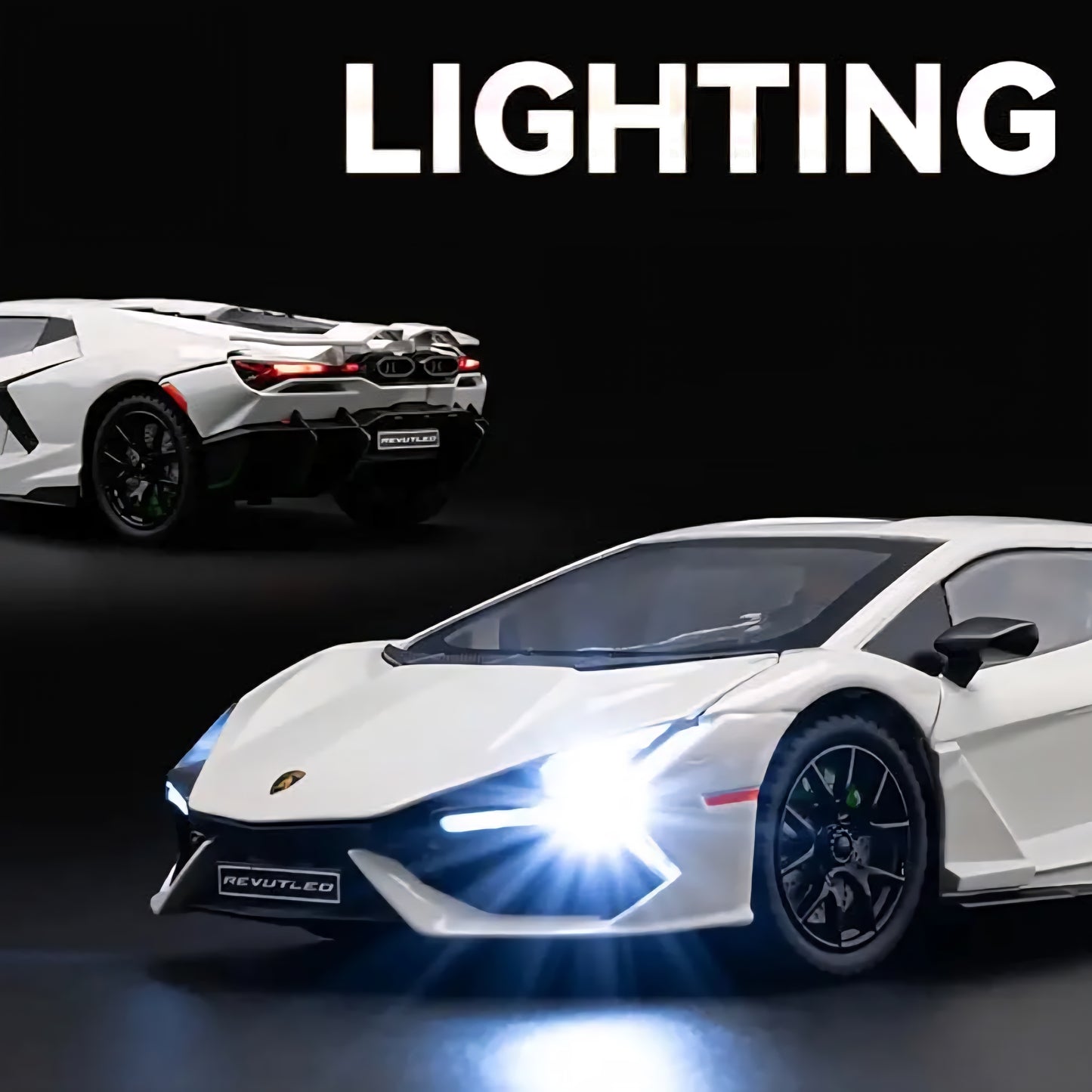 Lamborghini Alloy Metal Pull Back Die-cast Car Model with Sound Light Mini Auto Toy for Kids Metal Model Toy Car with Sound and Light
