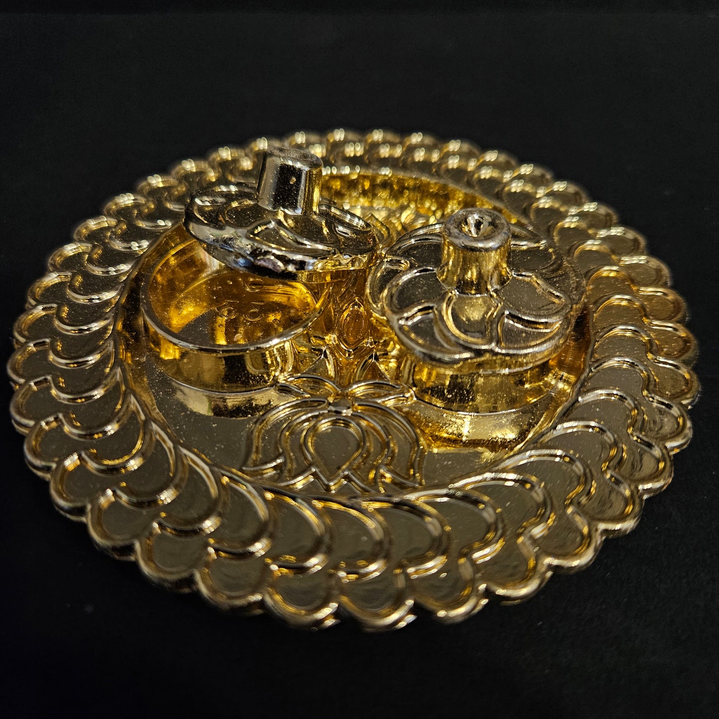 Haldi Kumkum thali with lotus design Haldi Kumkum Return Gift All in one Gift for Women, Weddings, Pooja Functions Traditional Meenakari
