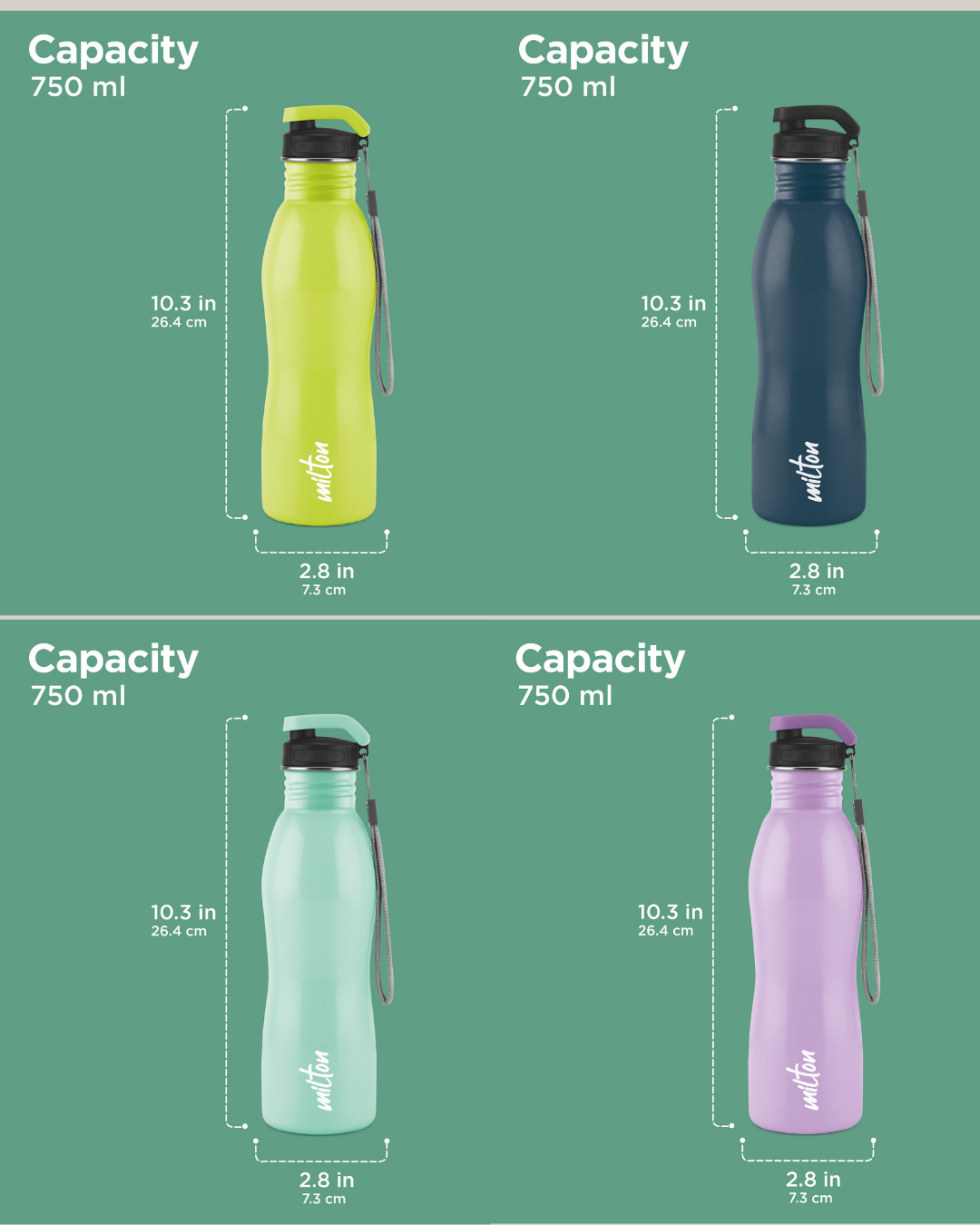 Milton Immerse 750 Bottle with Two Lids High-quality bottle with (750ml)batman 3D UV printing