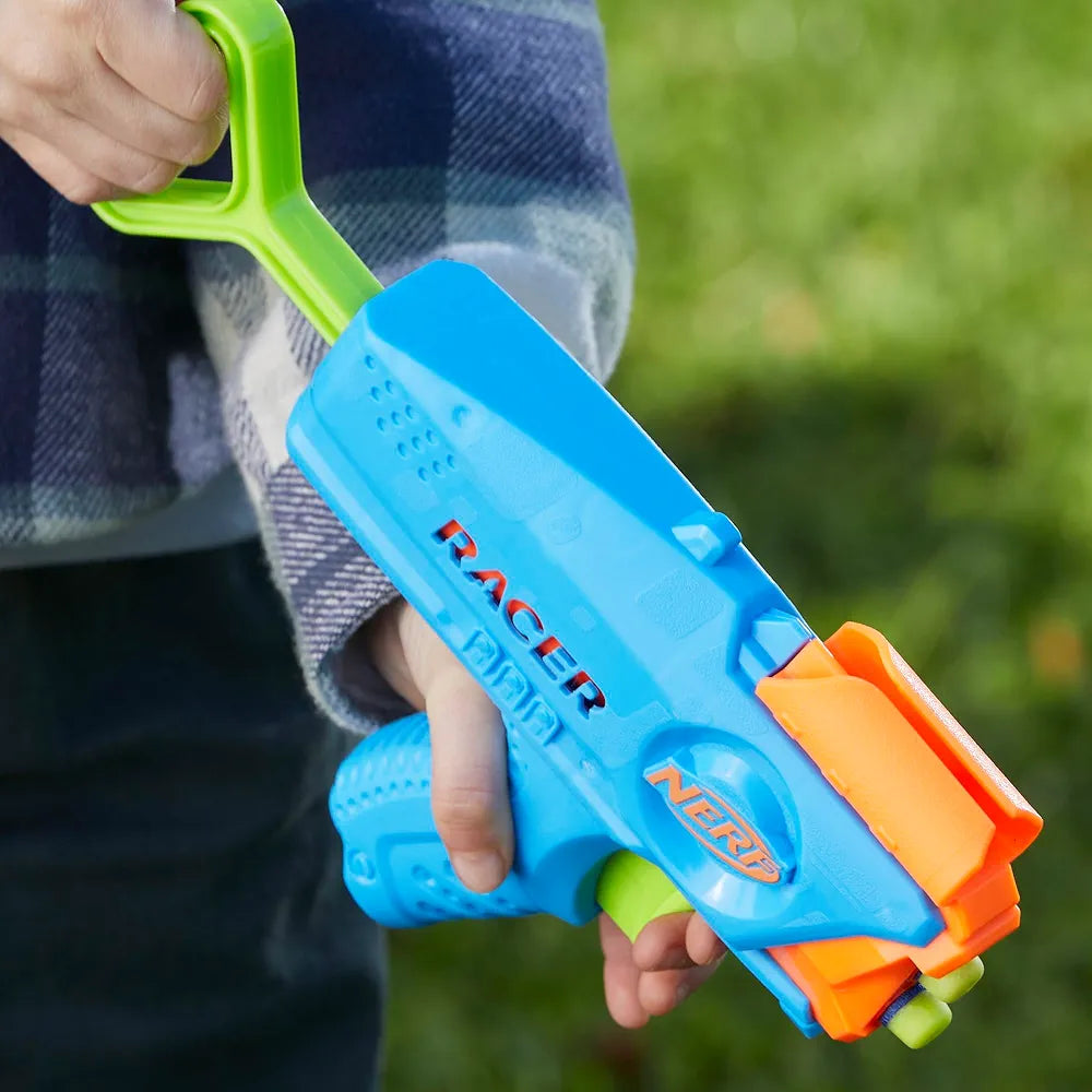 Nerf Elite Junior Racer Easy Play Dart Blaster, 4 Elite Darts, Outdoor Toys for 6 Year Old Boys & Girls