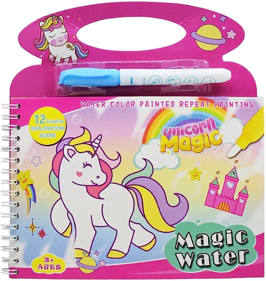 Caught Trendy Magic Paint with Water Coloring Books for Toddler, Reusable Water Reveal Activity Books Learning and Educational Toy for Kid.