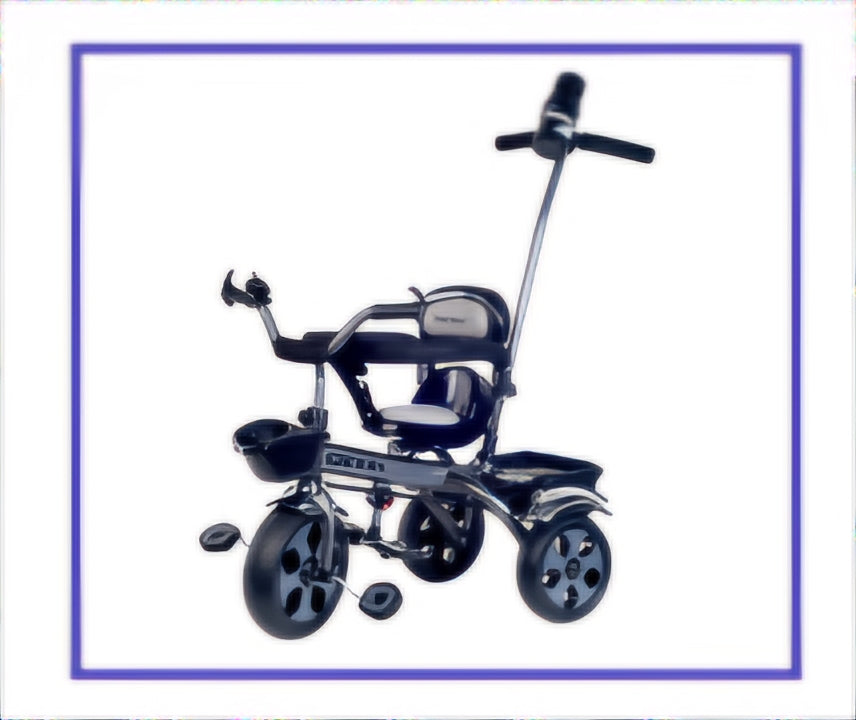 Dash star Hexa star tricycle with parental rod for movement,removable safety handrest,trin trin bell,360 degree rotating seat,front & rear Basket for storage,cushion seat for comfortable experience