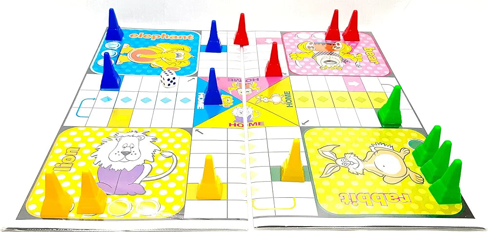 Classic Ludo & Snakes and Ladders Classic Board Game mini Family Fun and Party Game for Kids/Children