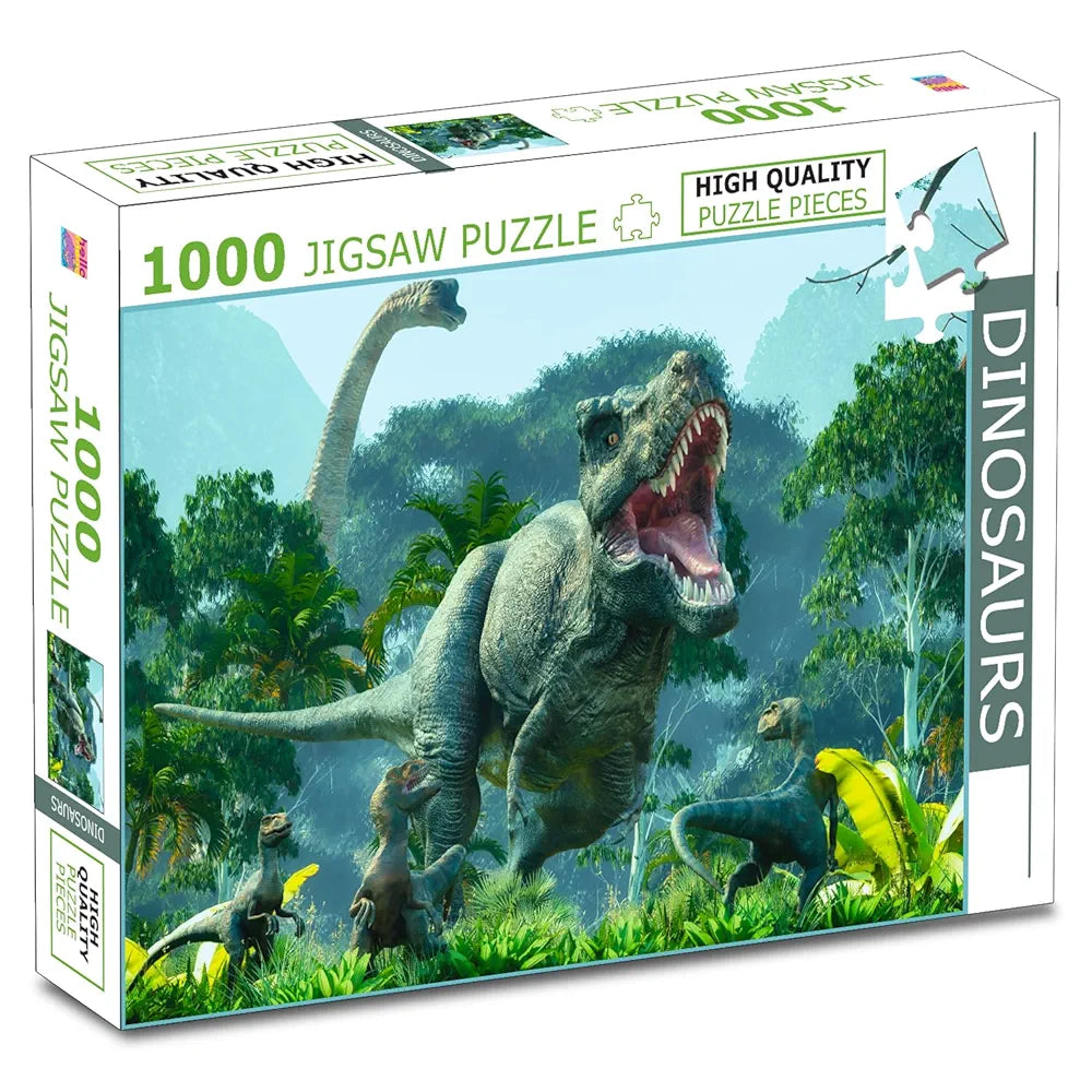 Dinosaurs Puzzle Box – 1000 Piece Jigsaw Puzzle | Prehistoric Adventure Brain Game | Educational Gift for Kids and Dinosaur Lovers