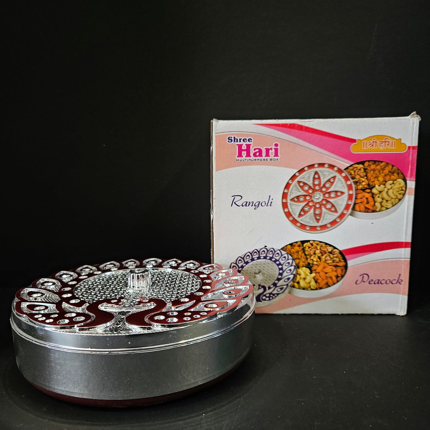 Shree Hari Multipurpose Peacock Fruit Storage Box Perfect for Return gifting