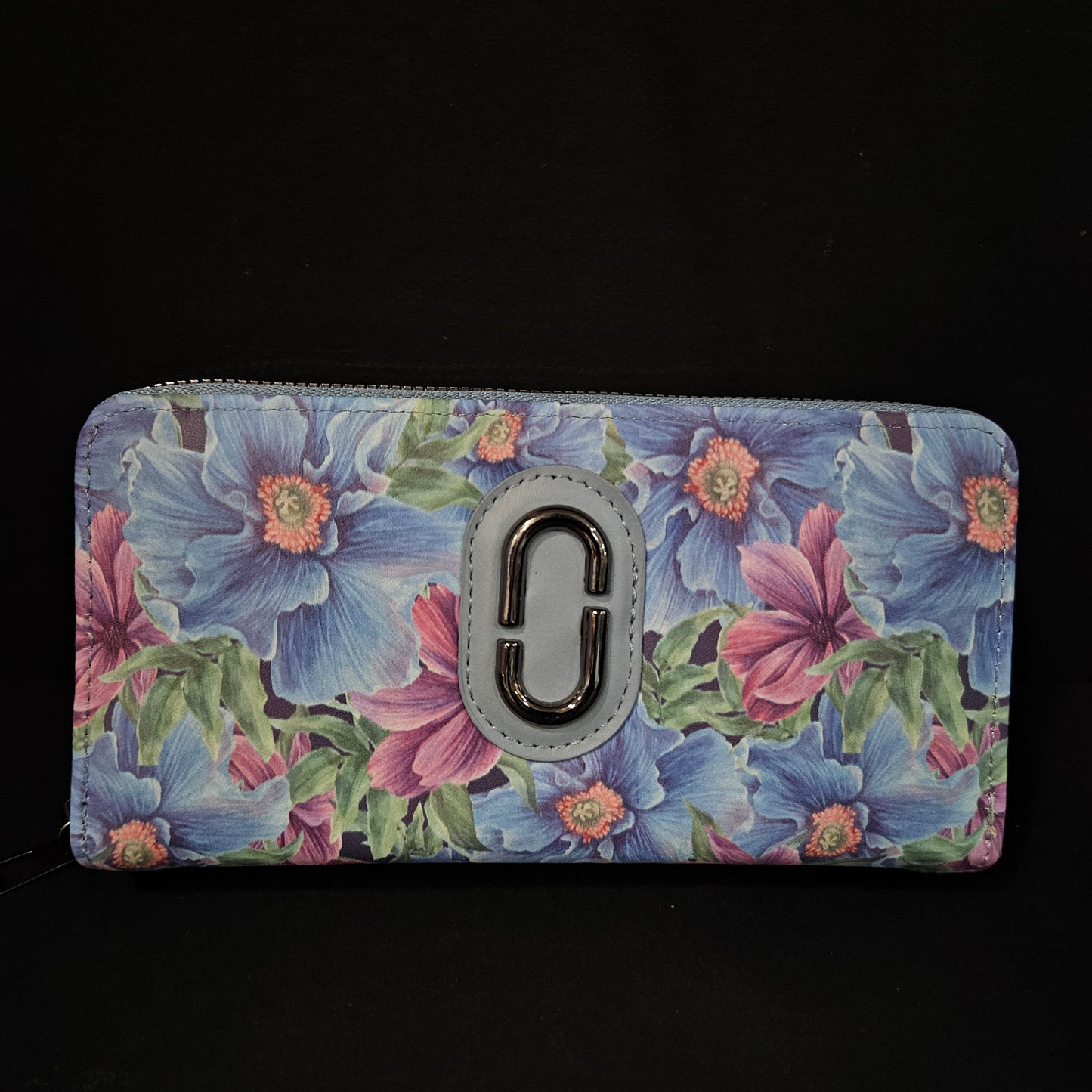 Leather Thin Slim Wallets for Women Cute Bear Stars Wallet for Women with Double Zipper
