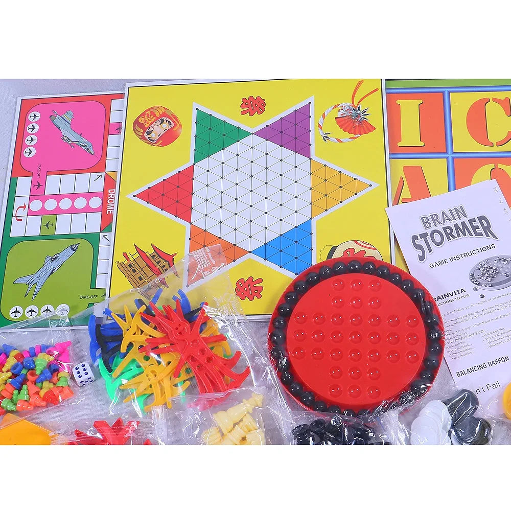 Brain Stormer 9 in 1 | A Complete Entertainment Board Games | Fun for The Whole Family & Friends to Play Party & Fun Games Board Game for Kids |Brain Games for Kids