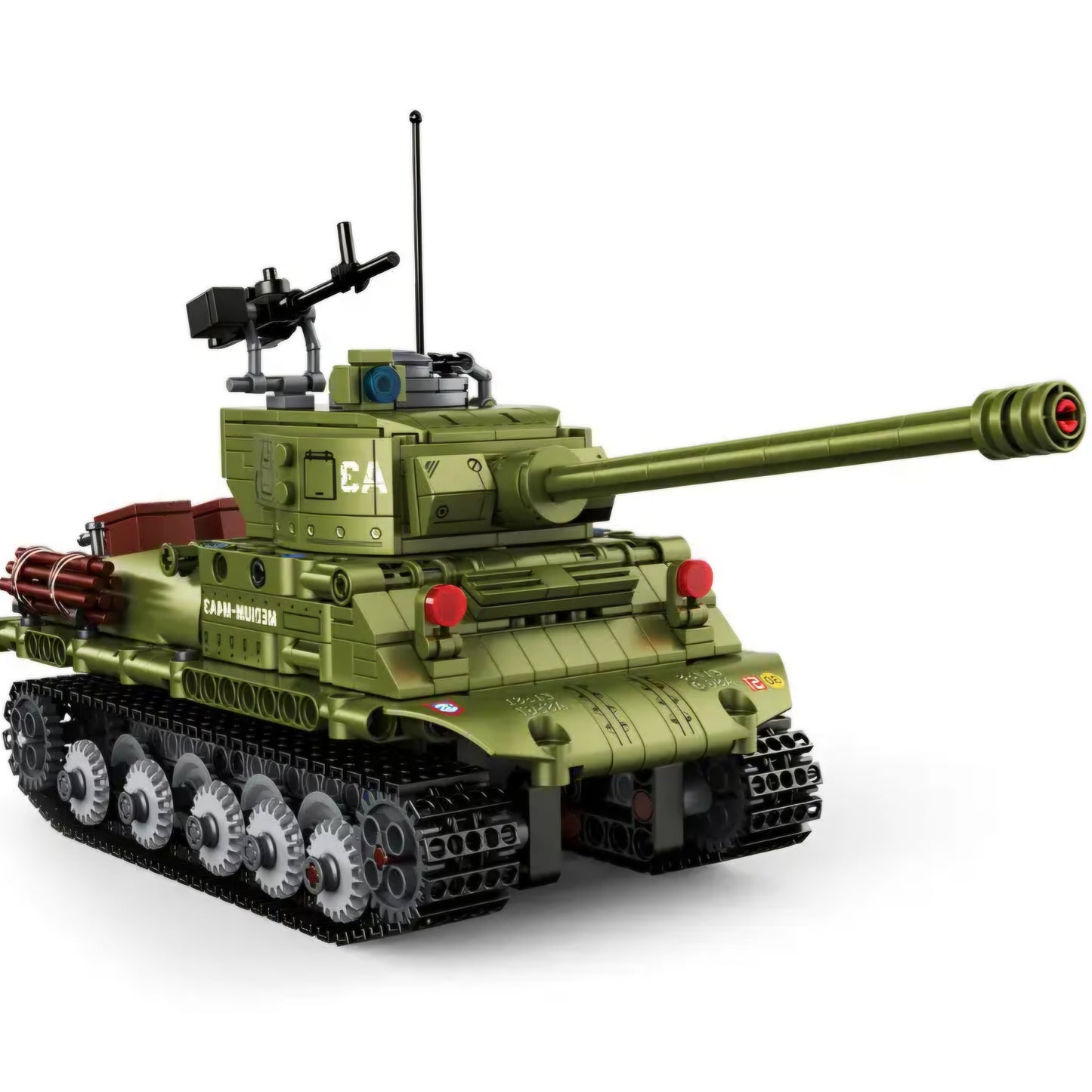 M4A3 Building Blocks Remote Control Military Tank 677+pcs kit set for kids above 6years old