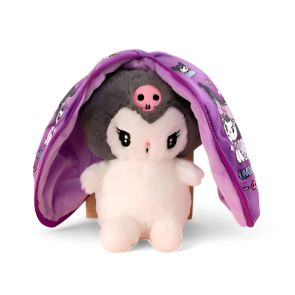 Kawaii Kuromi Bunny Plush - Purple Stuffed Soft Plush Toy with Skull For Kids