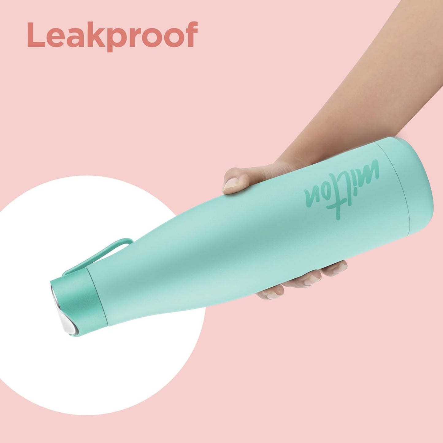 Milton Fame 800 Insulated Inner Stainless Steel Water Bottle with Spout Lid, 1 Piece, 740ml, Pink| Easy Grip | Leak Proof | Hot or Cold | School | Travel Bottle