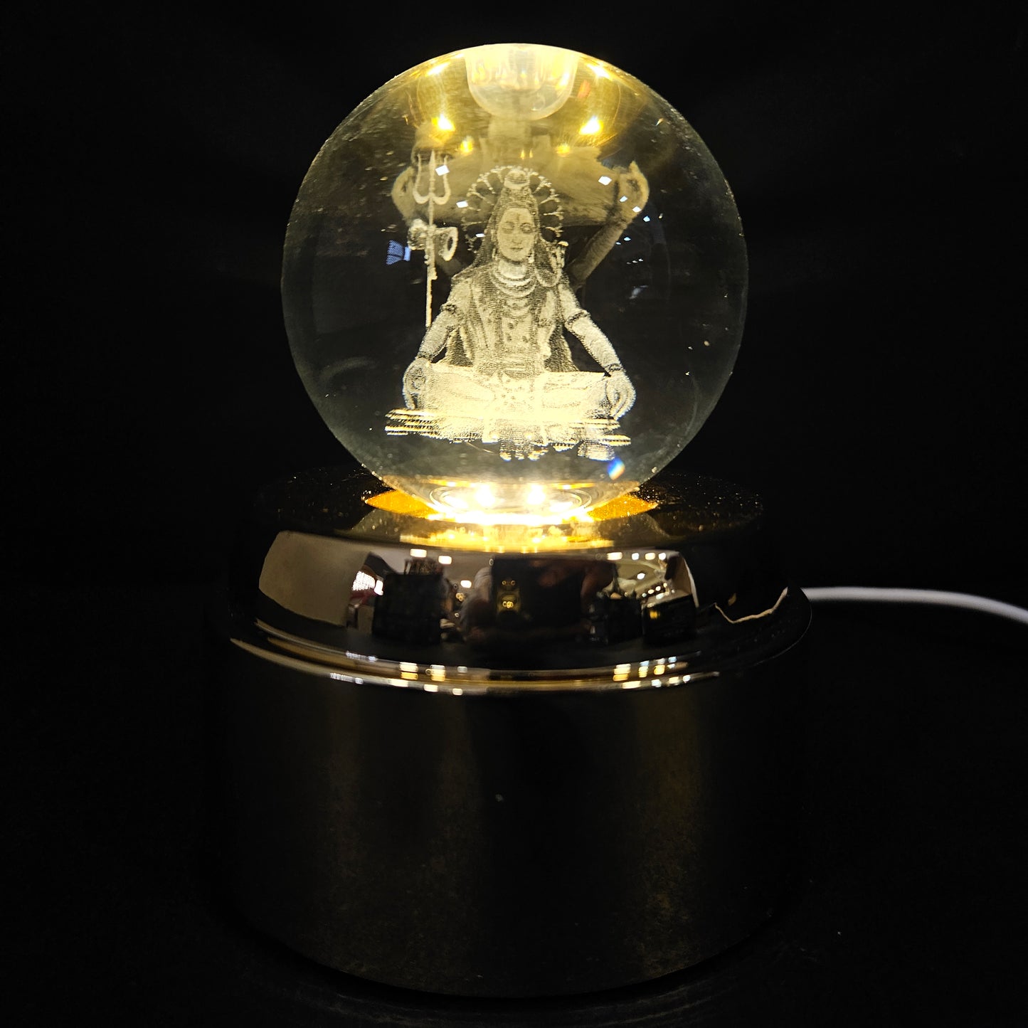 Crystal Ball Night Lamp, Solar System Light, USB Table Colorful Wooden Crystal for Home, Office, Birthday Gift