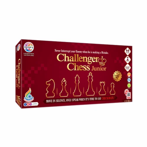 Ratna's challenger Chess junior Set Board Game with Folding Chess Board and Chessmen's for Kids & Adults