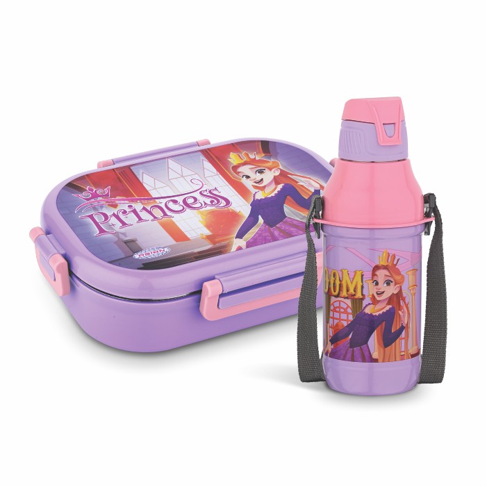 Asian Unicorn Themed Combo pack joy meal Combo hot meal Locker junior 500ml & Aqua joy Steel Water Bottle