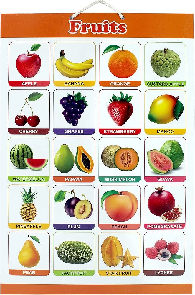 Alphabets Educational Early Learning 2 sided MDF Cardboard Wall Charts for Kids, Students, Teachers,Perfect for home or classroom use..