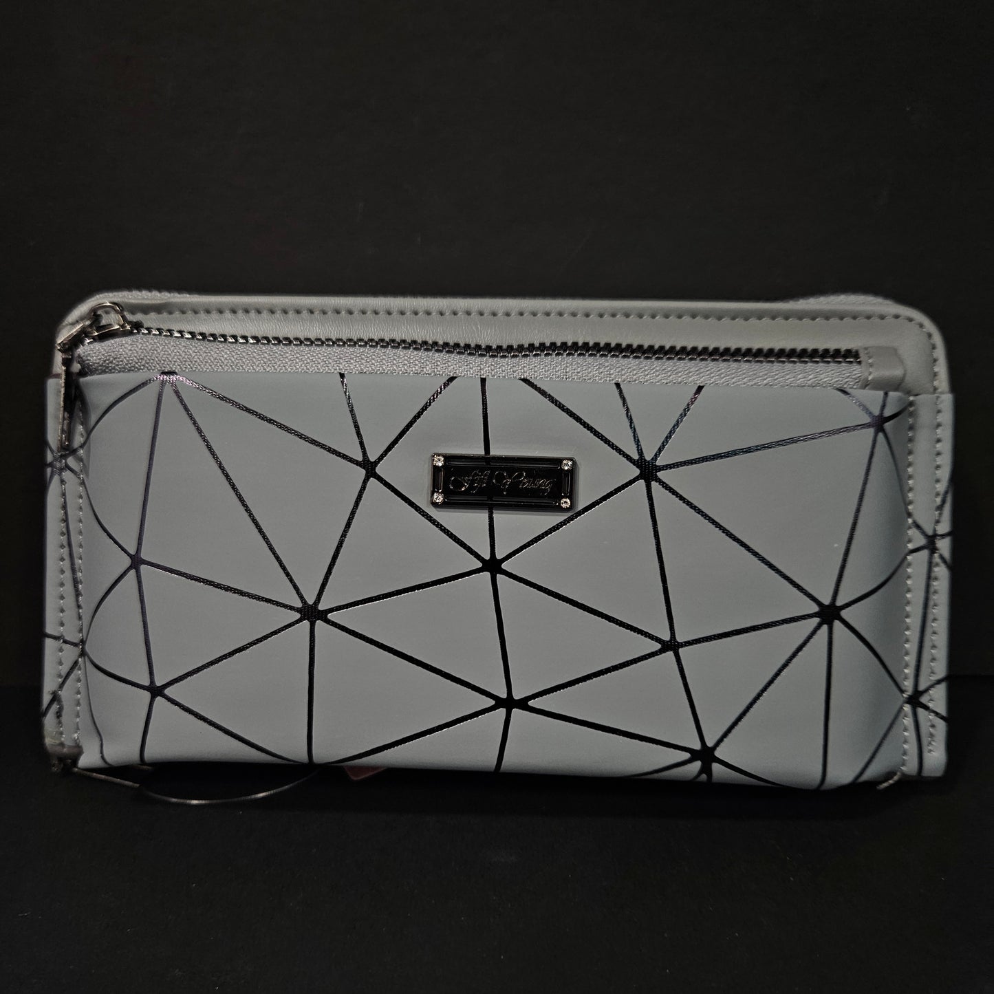 Leather Thin Slim Wallets for Women with Double Zipper