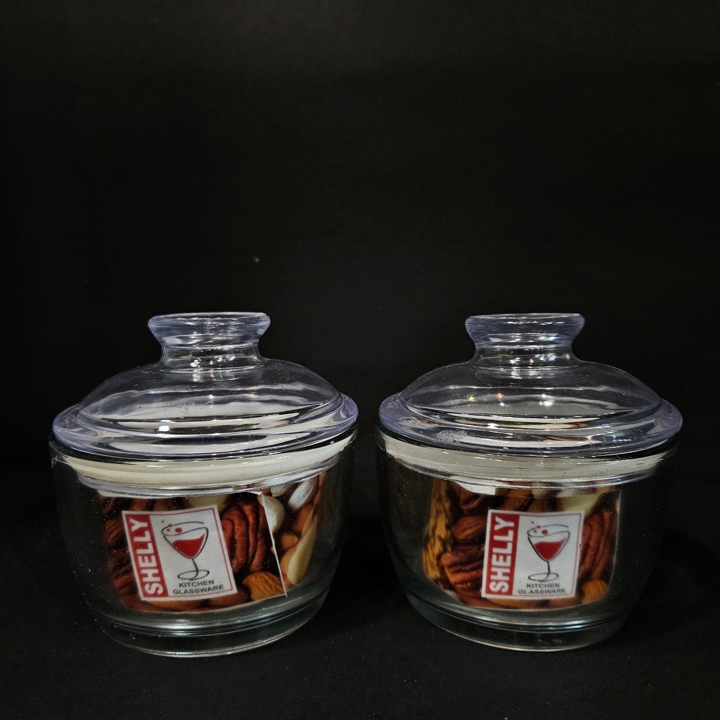 Shelly Glassware Meetha Bandhan 2 pieces glass jars set with lid