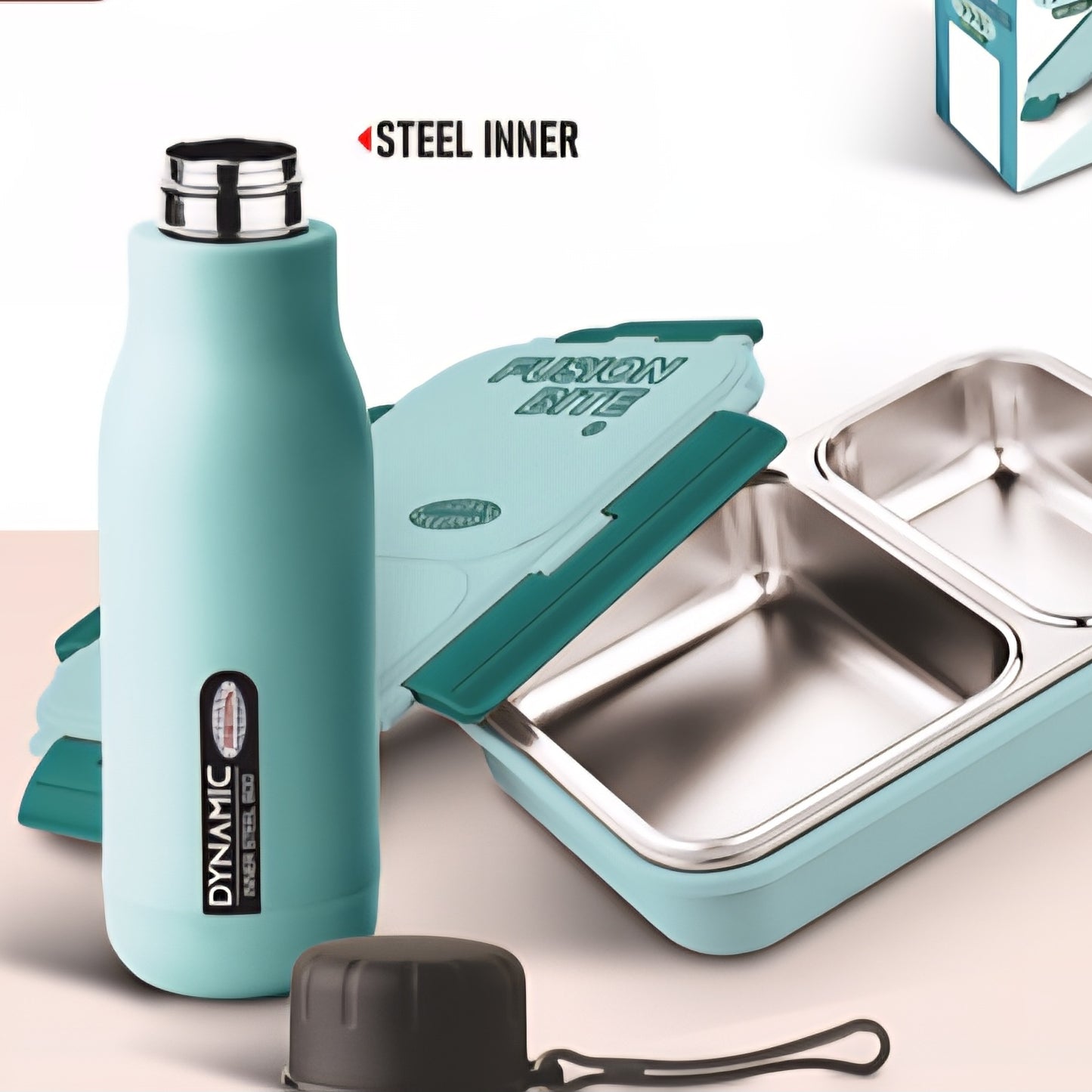 Asian little Feast 3 fusion bite executive 3 lunch box with 750ml capacity & dynamic Insulated water bottle 600ml combo set