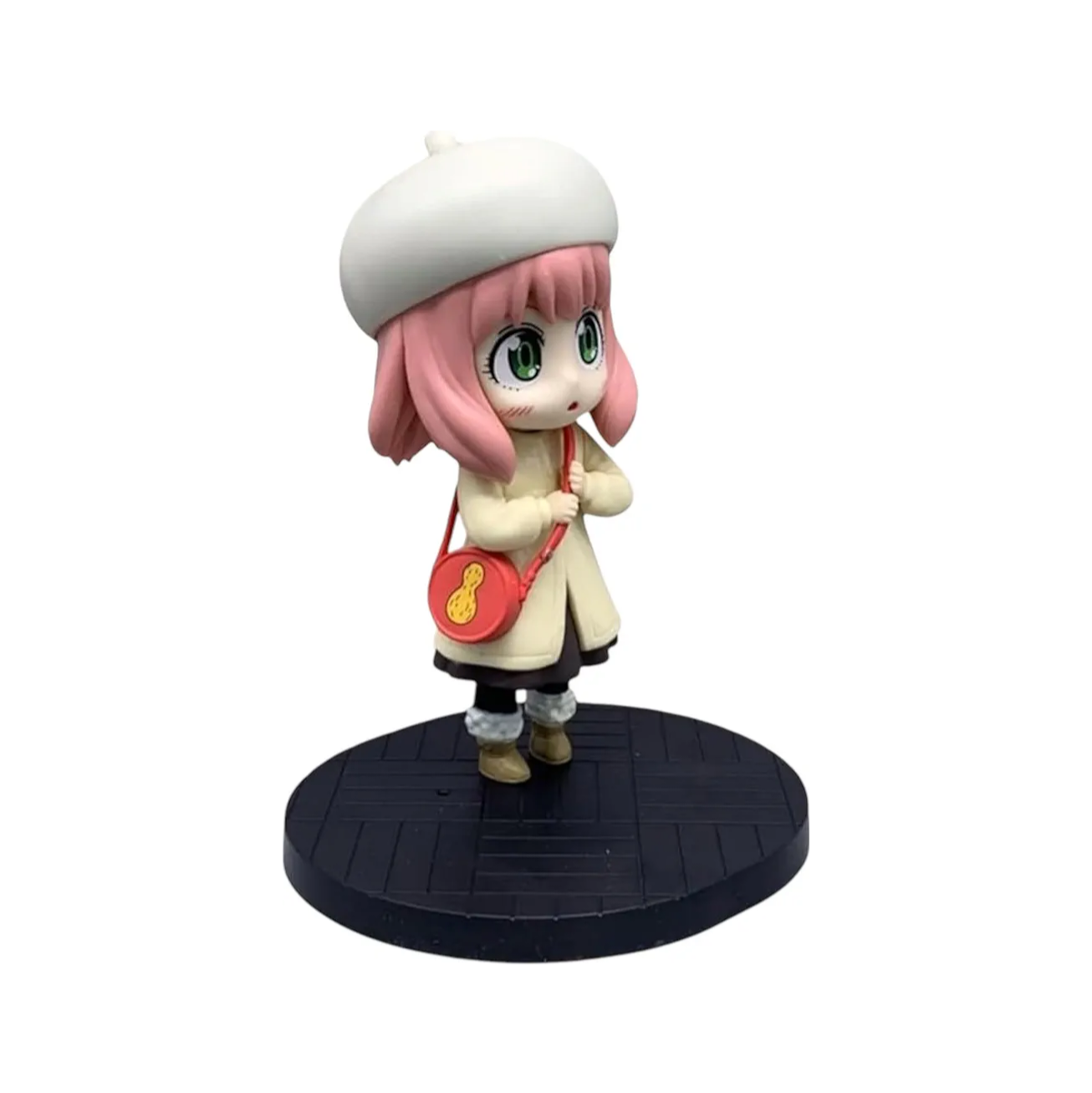 Anya Forger White Winter Dress with Round Sling Bag Action Figure Premium Spy X Family Anya Anime Figure for Home, Desk, and Table Decor | Gift for Friends, Family and Anime Fans