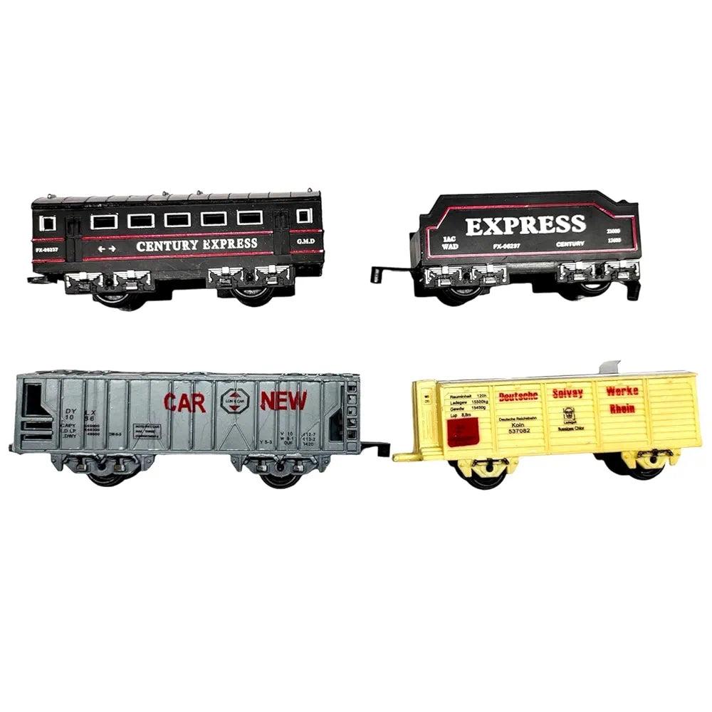 Black Colour Toy Train for Kids |19 pcs Plastic Train Set | Battery Operated Train Engine Toy for Kids | High Speed Engine Train with Round Track