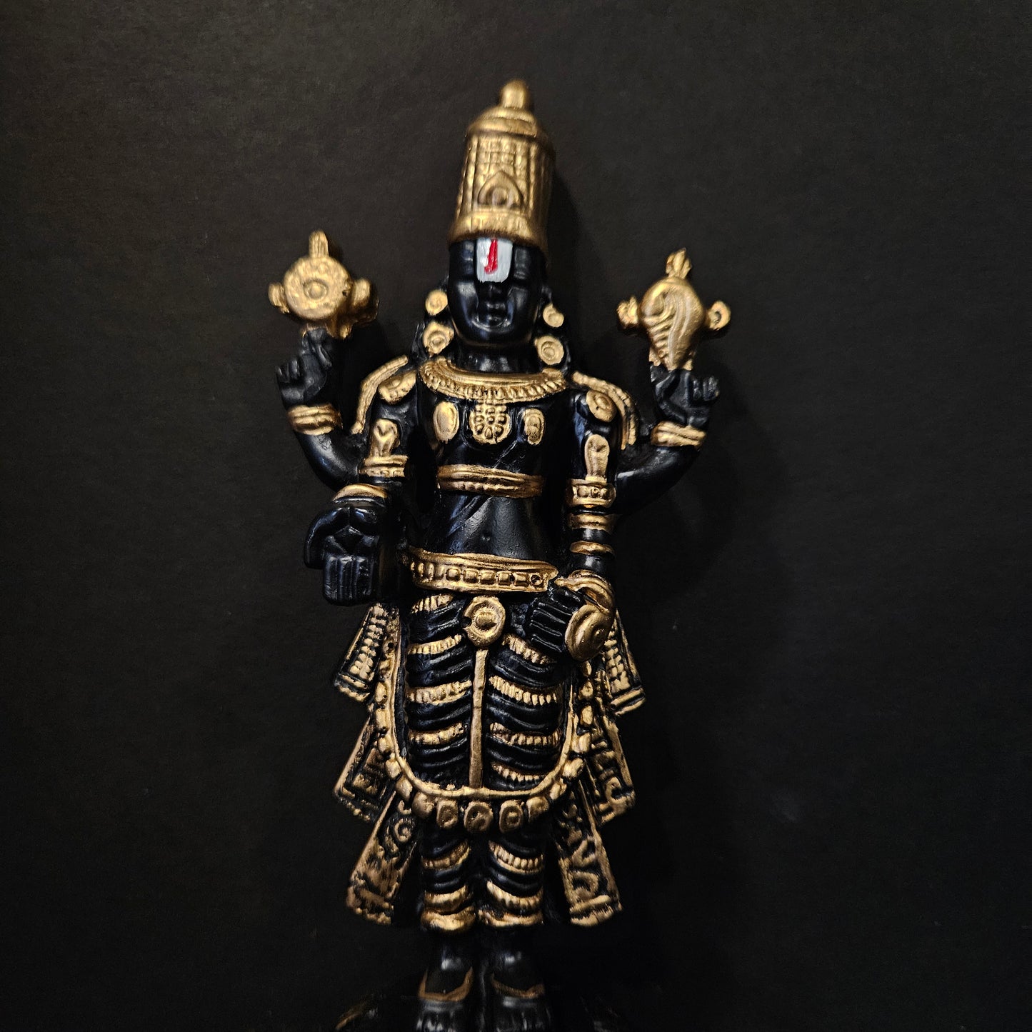 Lord Venkateshwara Idol Gold and black colored Statue for Home & Pooja room