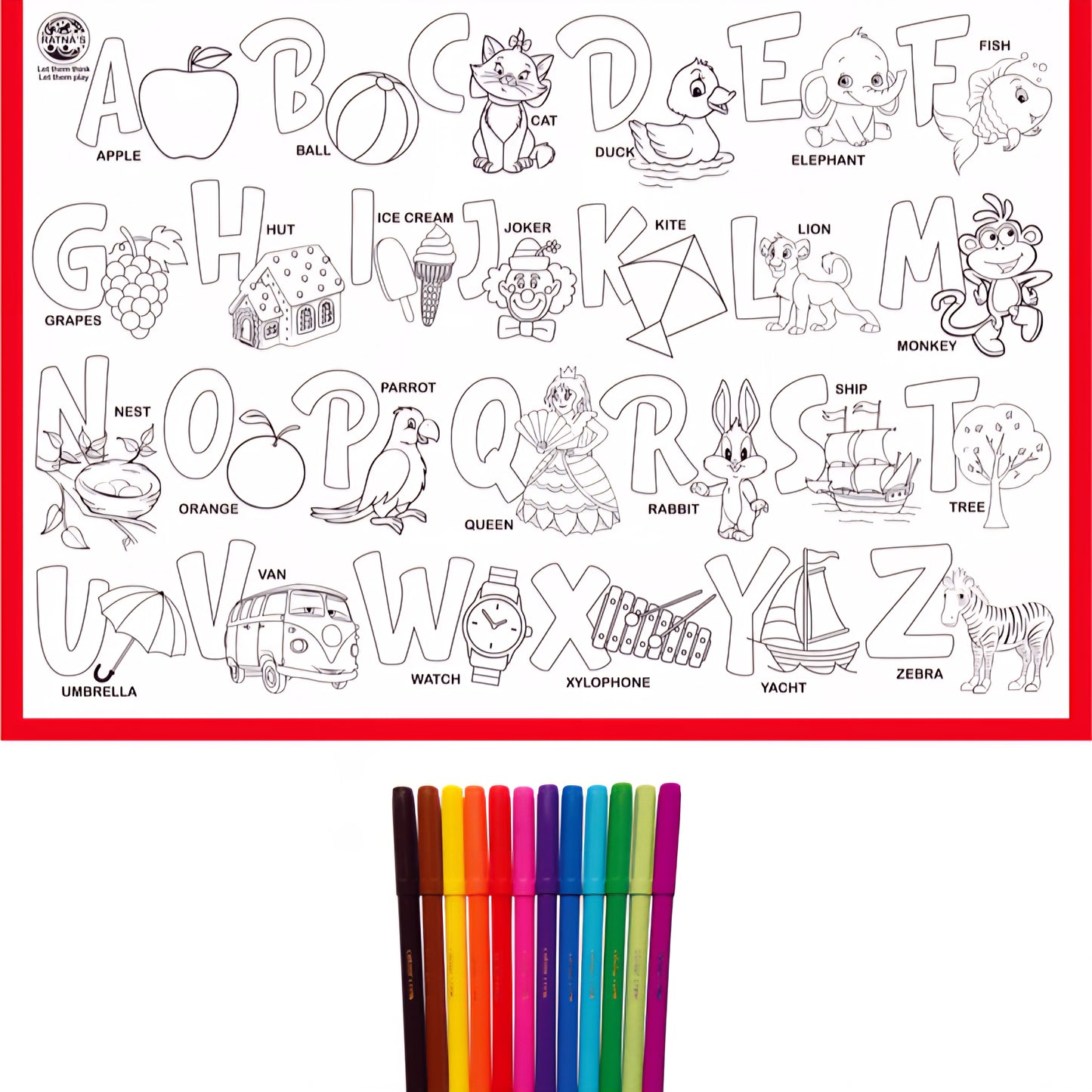 Ratnas My Colouring Mat Alphabet. Colour and wipe mat for kids