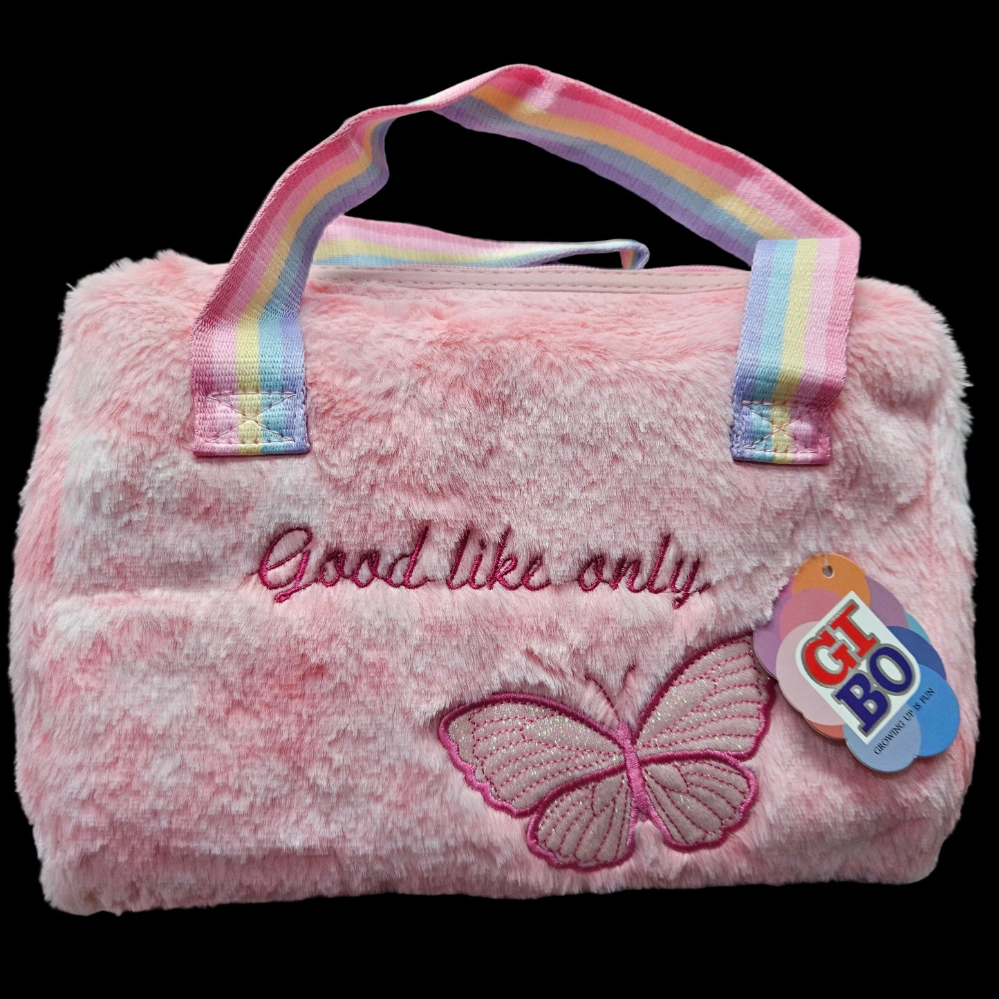 Premium fur with Butterfly designer portable hand bag for kids