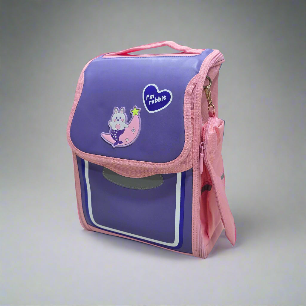 I am rabbit pink Backpack school bag