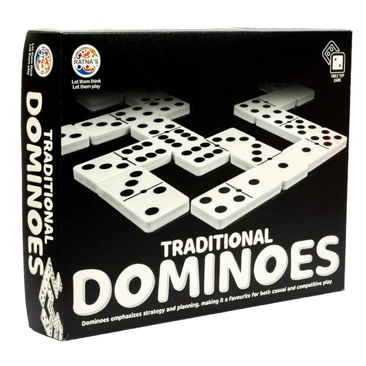 Traditional Dominoes Dot Game Blocks, Classic 28 Tiles, Match and Fun Table Top Game for Kids & Adults