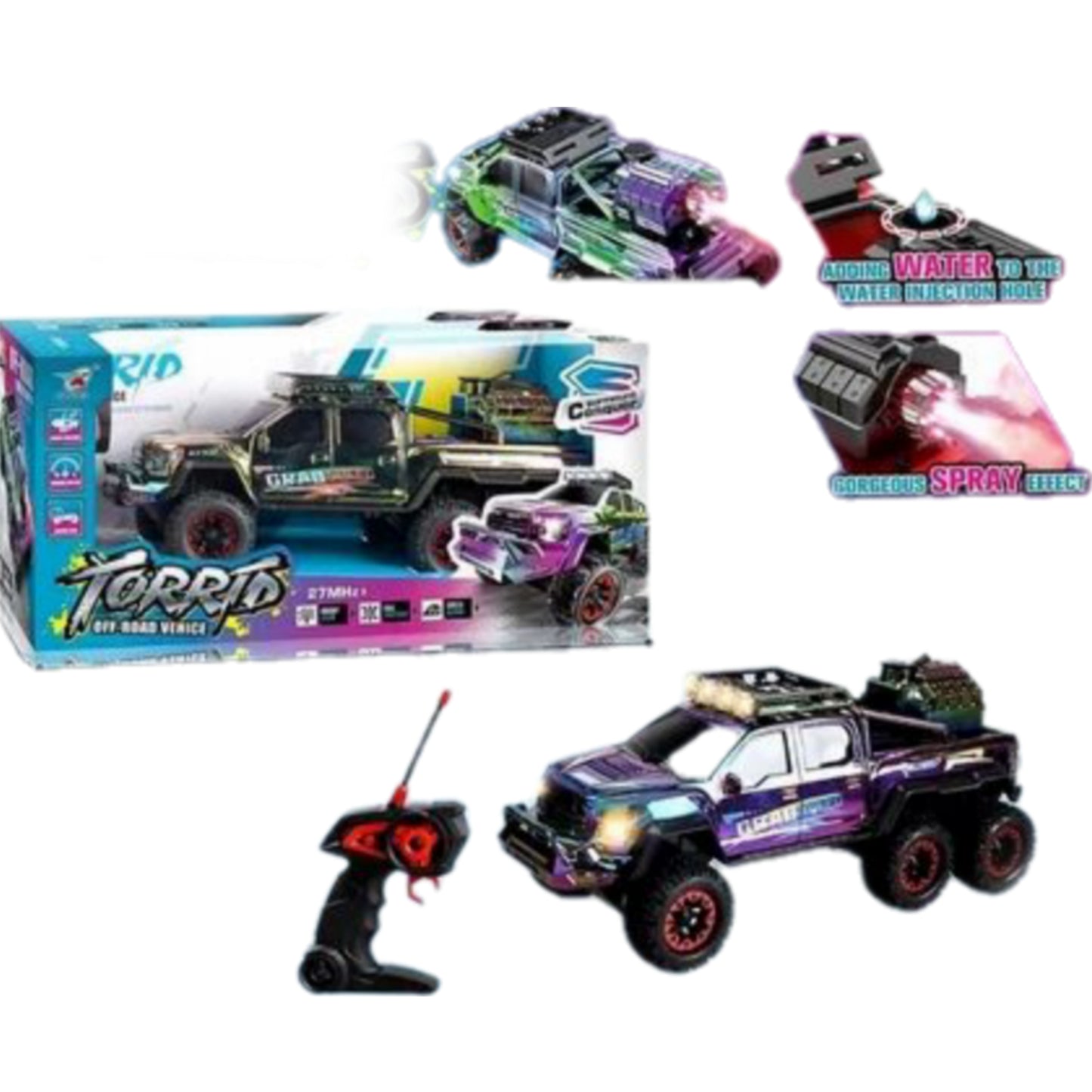 Torrtd off-road vehicle remote Control car with bright lights,full function& speed along battery Rechargeable rc car