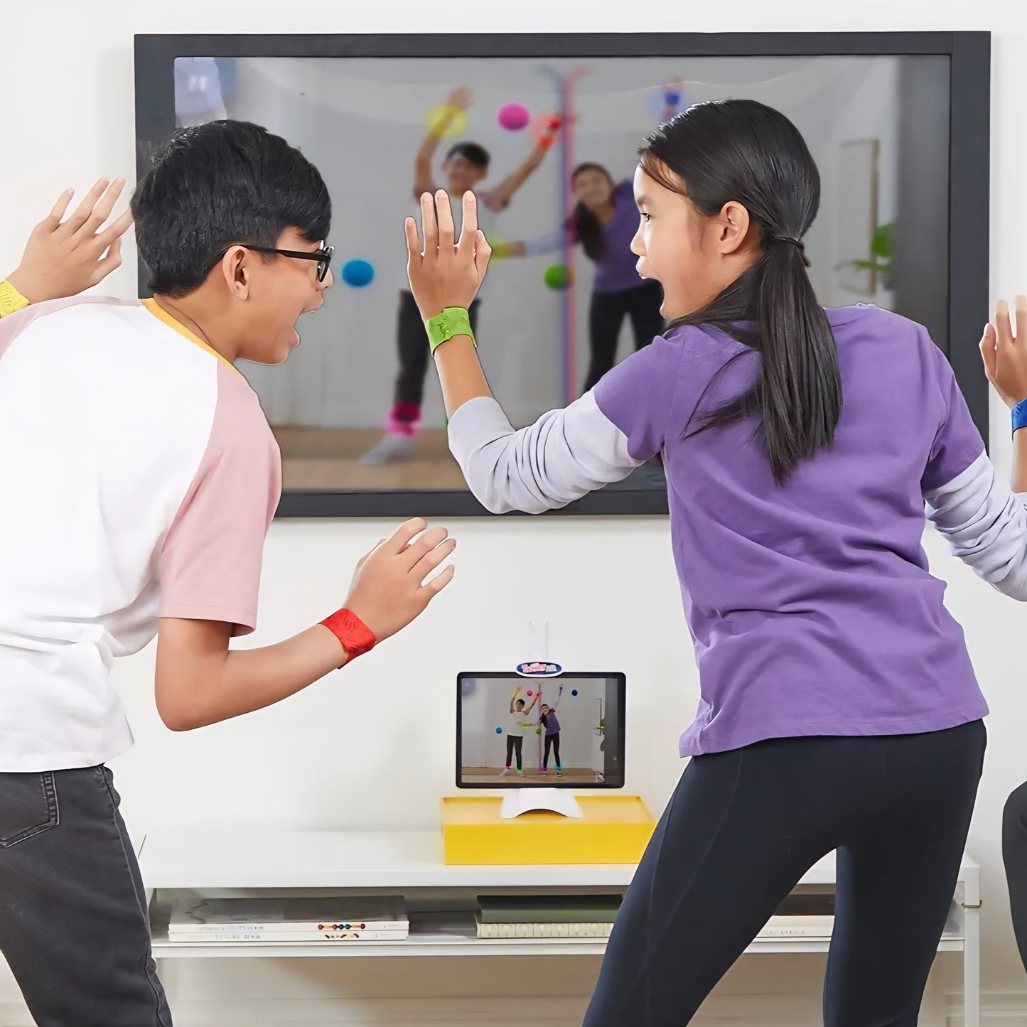 Twister Air Game | AR App Play Game with Wrist and Ankle Bands | Links to Smart Devices | Active Party Games for Kids and Adults | Ages 8+
