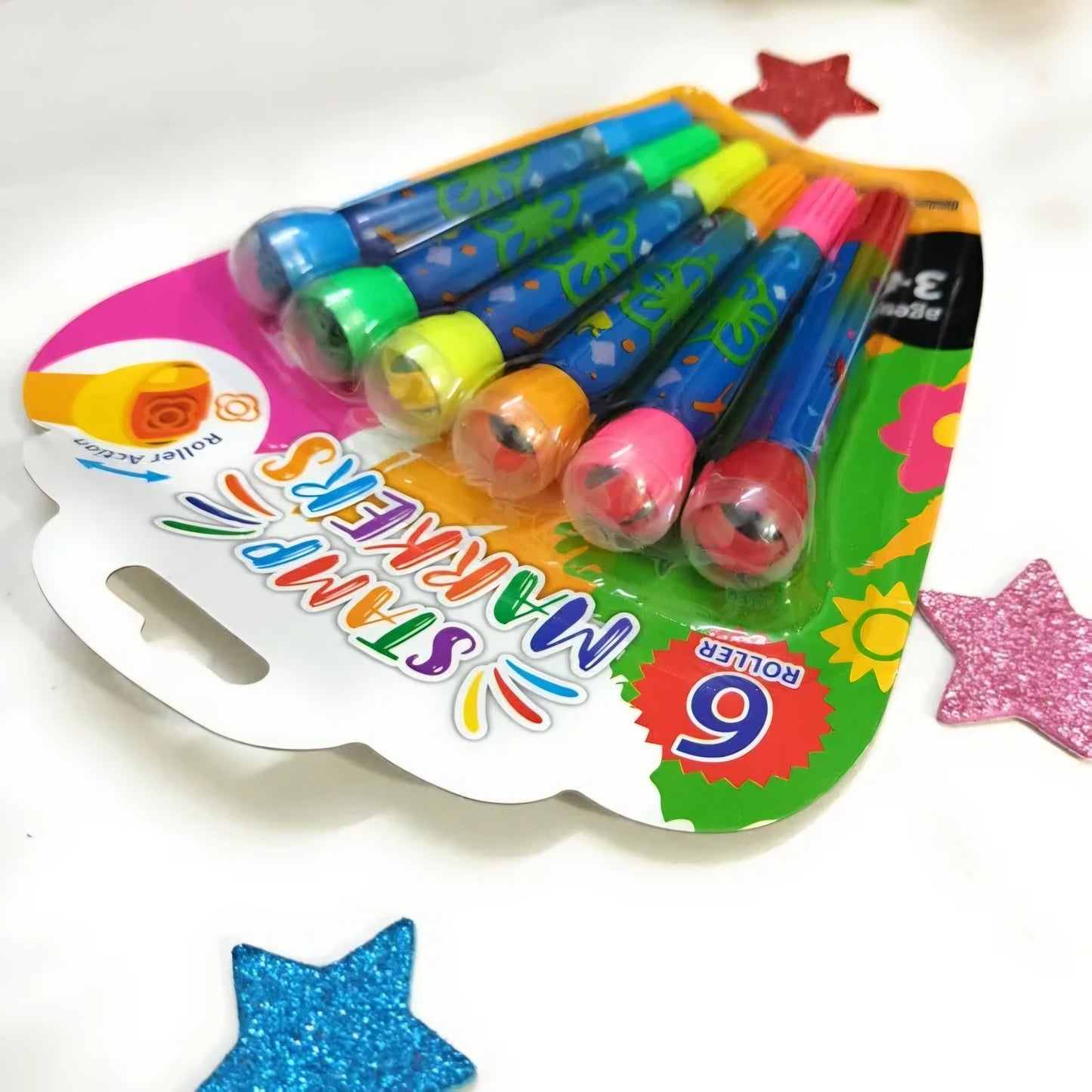 Stamp Roller Action Markers with 6pcs set