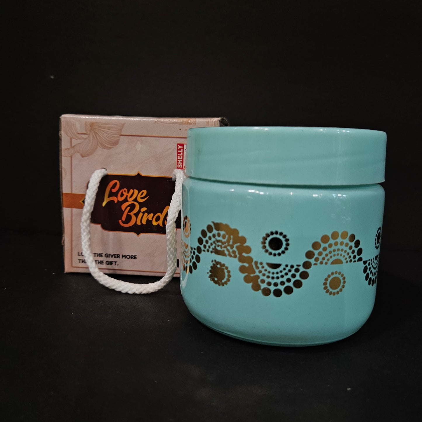 Shelly glassware Love Birds glass storage container Perfect for Return gifting purpose