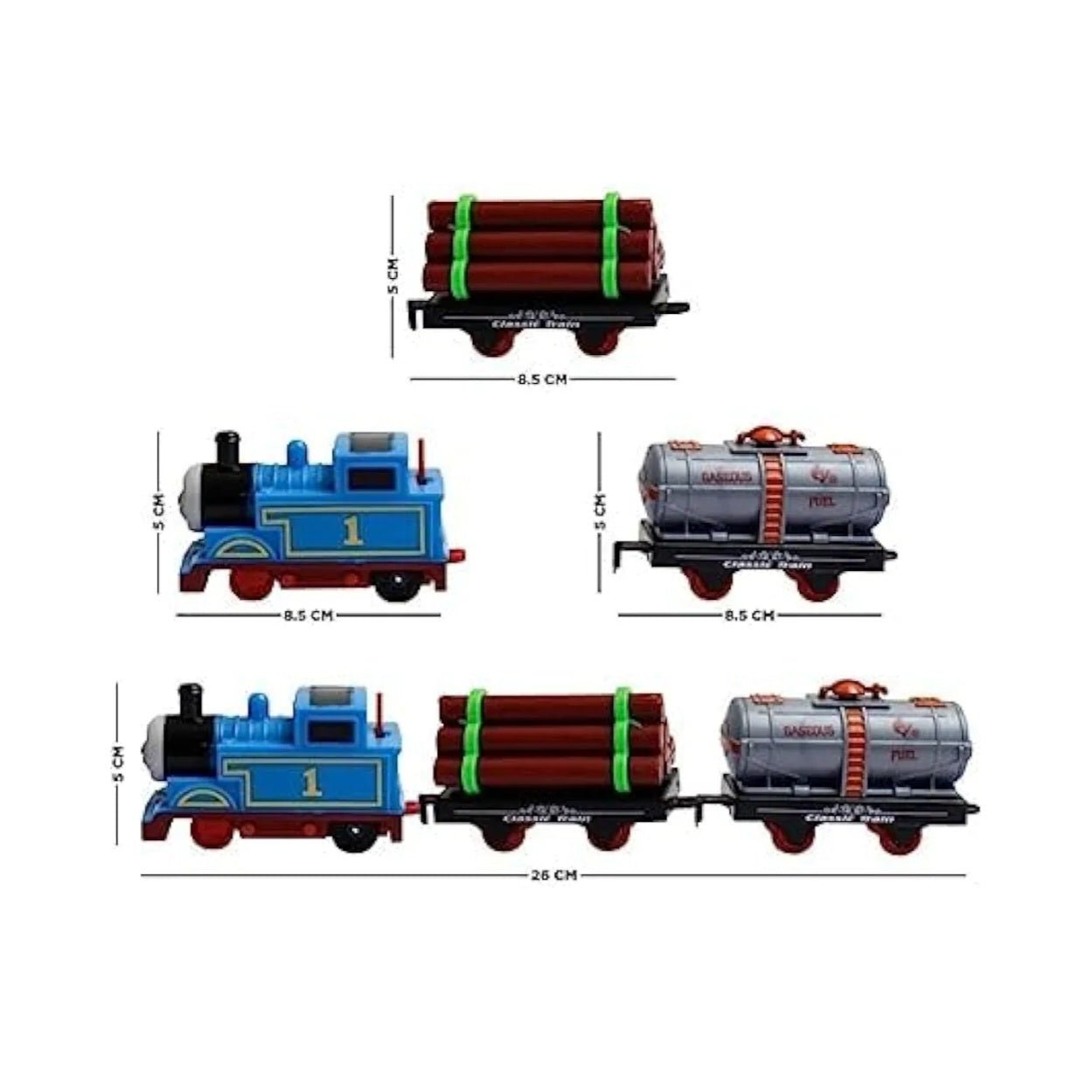 Thomas Train Battery Operated Light Sound Smoke Choo Choo & Thomas Classical Train Track Set for Kids