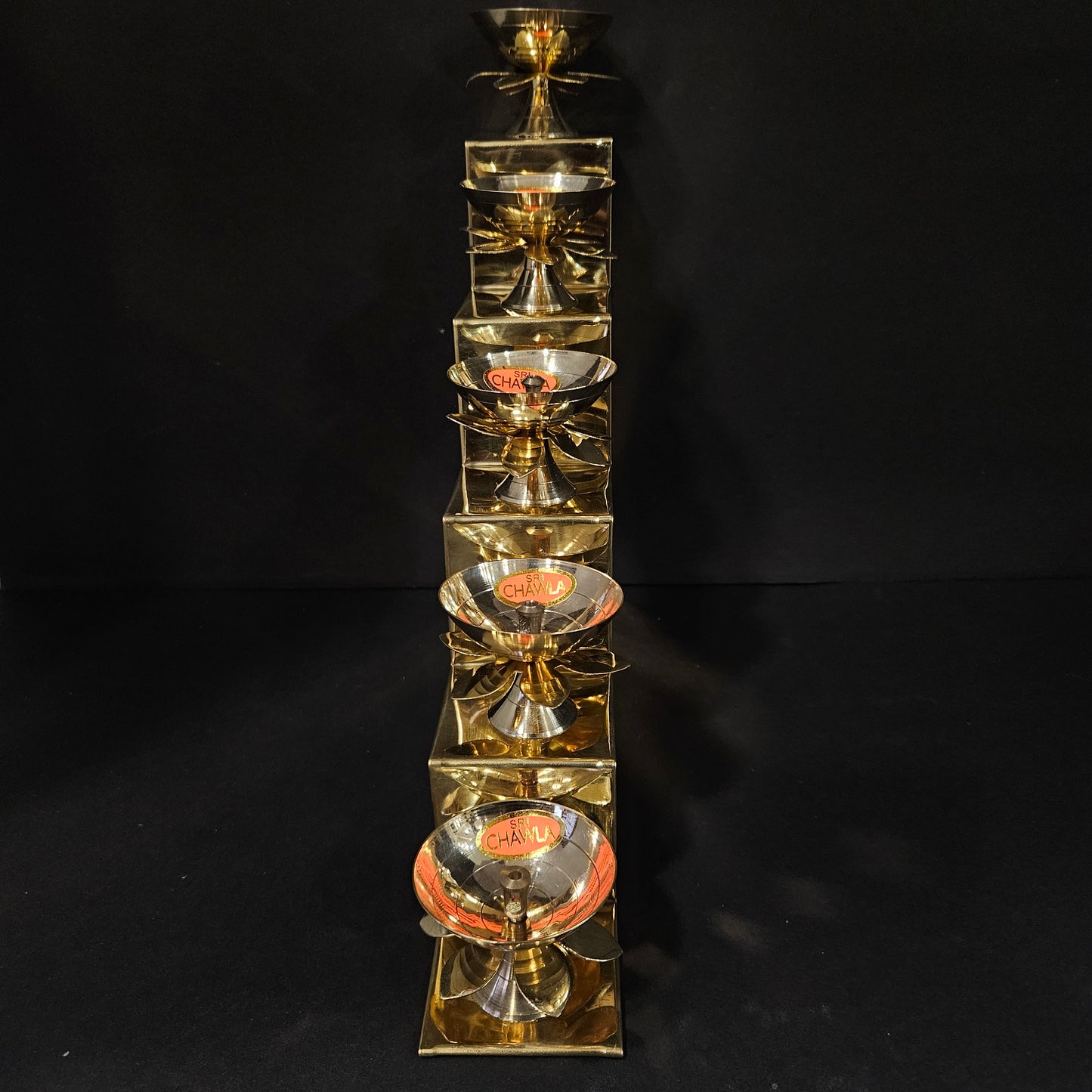 Delights Steps Brass Deepa Stand for Puja & Gifting