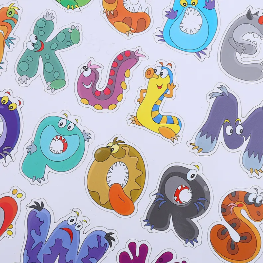 Magnetic educational letter stickers for kids