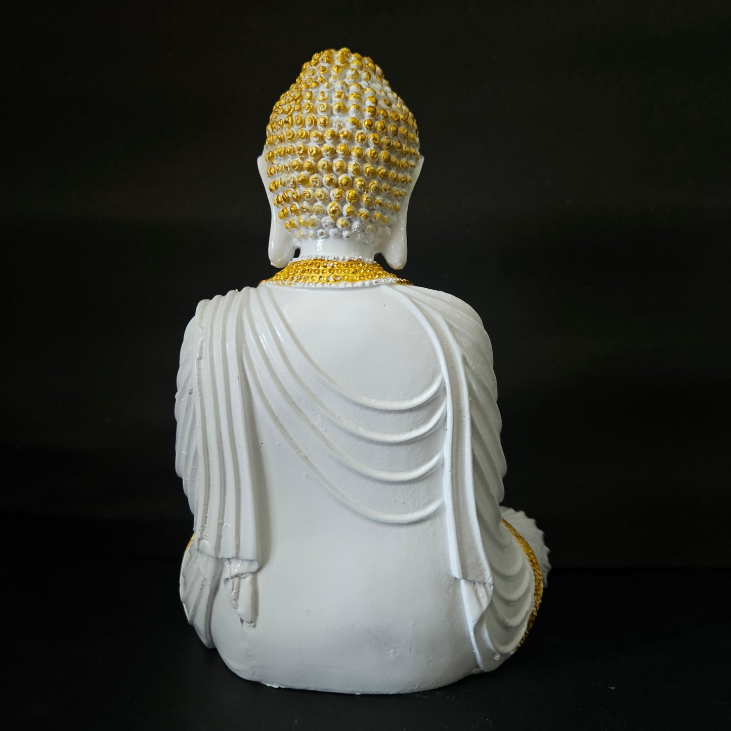 The Healing Spirit Blessing Buddha White & gold Statue for Home Decor