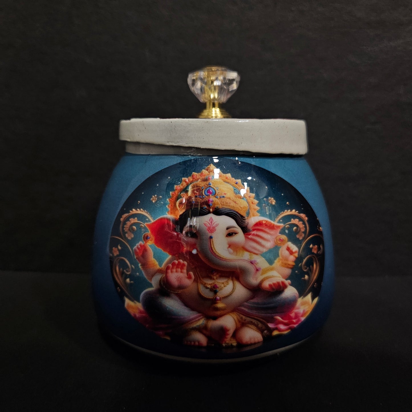 Lord Ganesha Metal Pichwai Storage Containers for Return gifts,marriage gifts