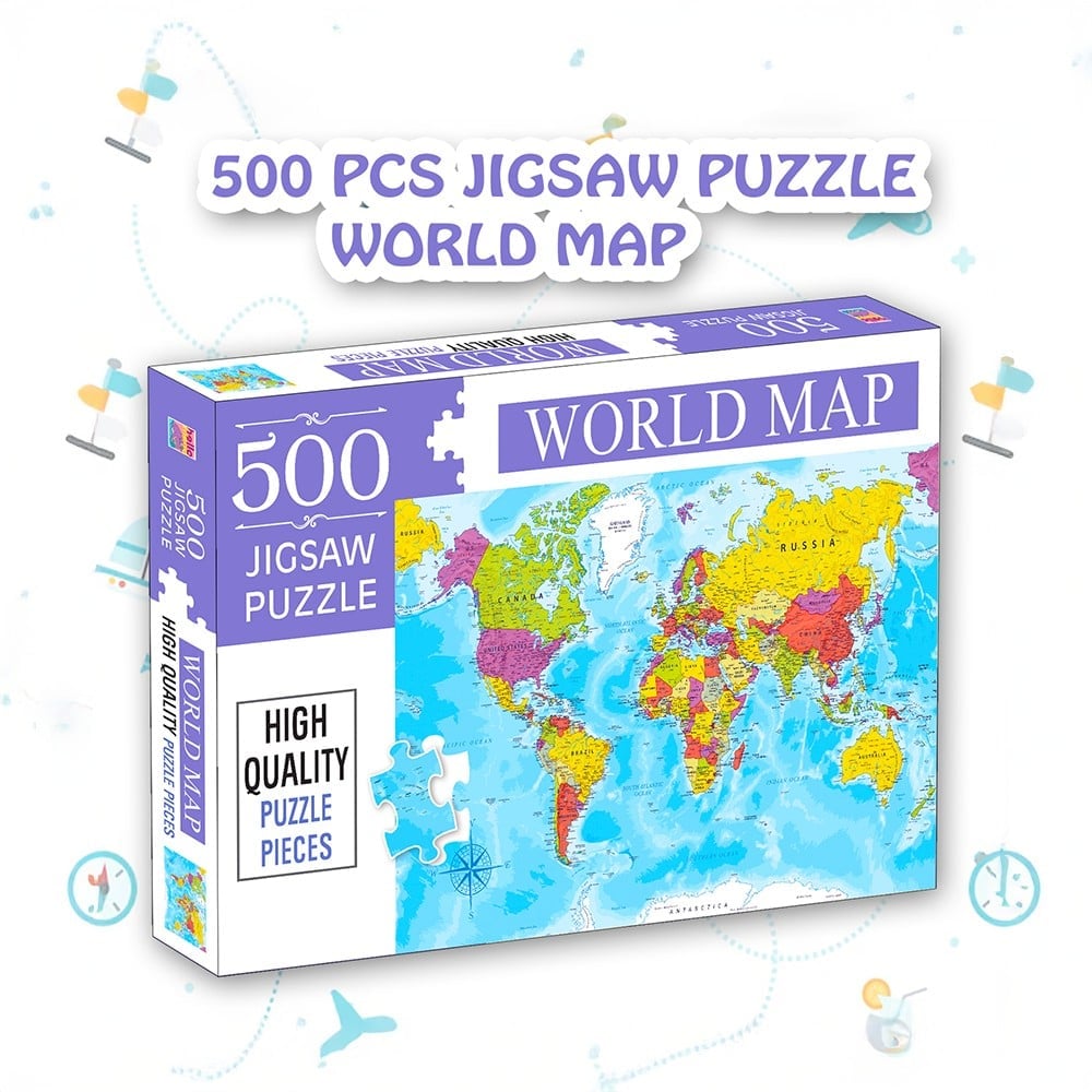 World Map 500 Pieces Jigsaw Puzzle for Kids