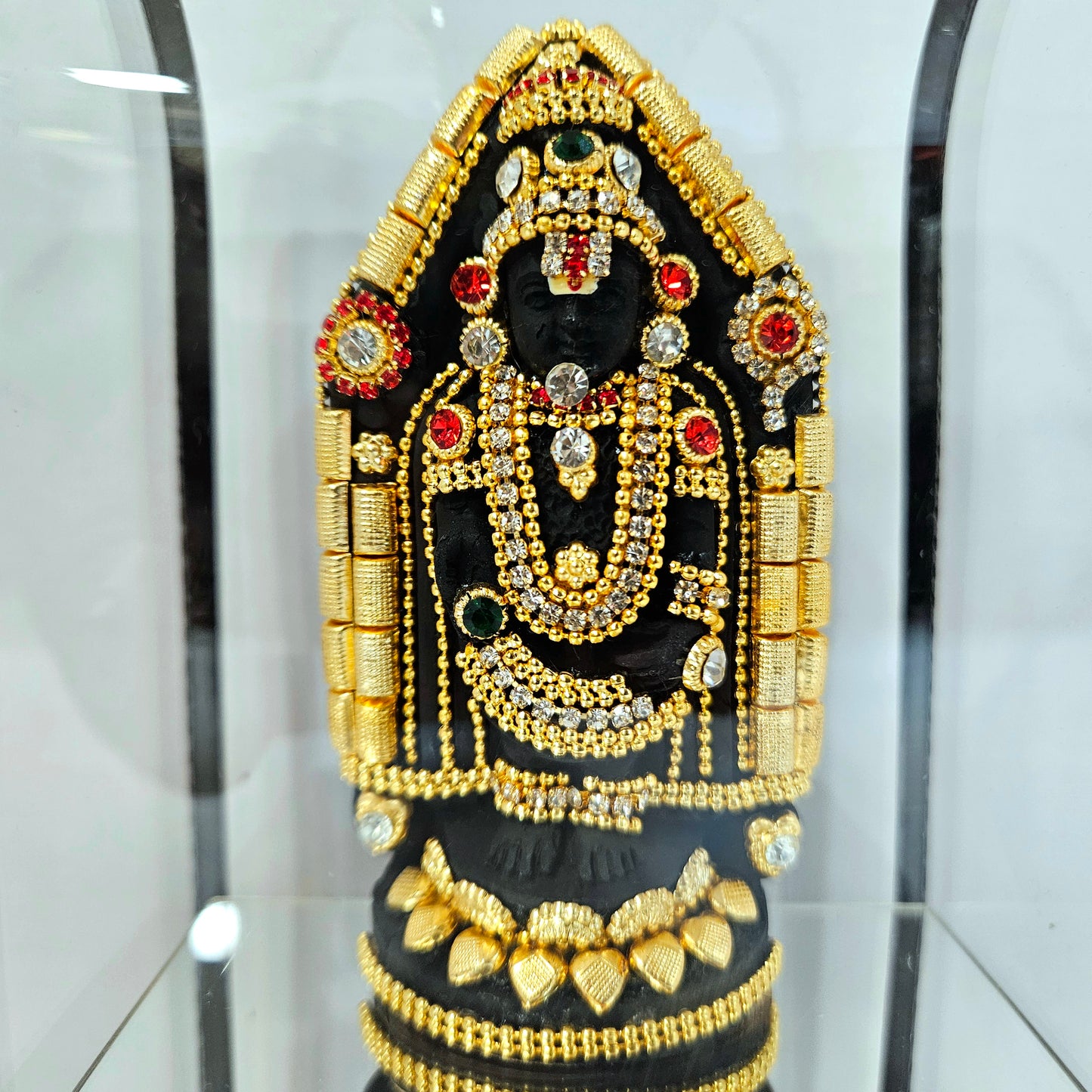 Imported 24carat Gold Plated Cabin Idol with stones Decorated of Lord Balaji for Puja Room Or Home Decor