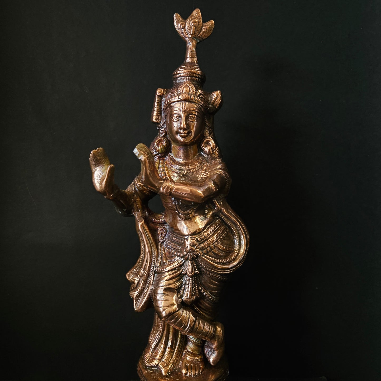 Lord Krishna Spirtual Copper idol Statue showpiece Figurine for Pooja Room & home Decor