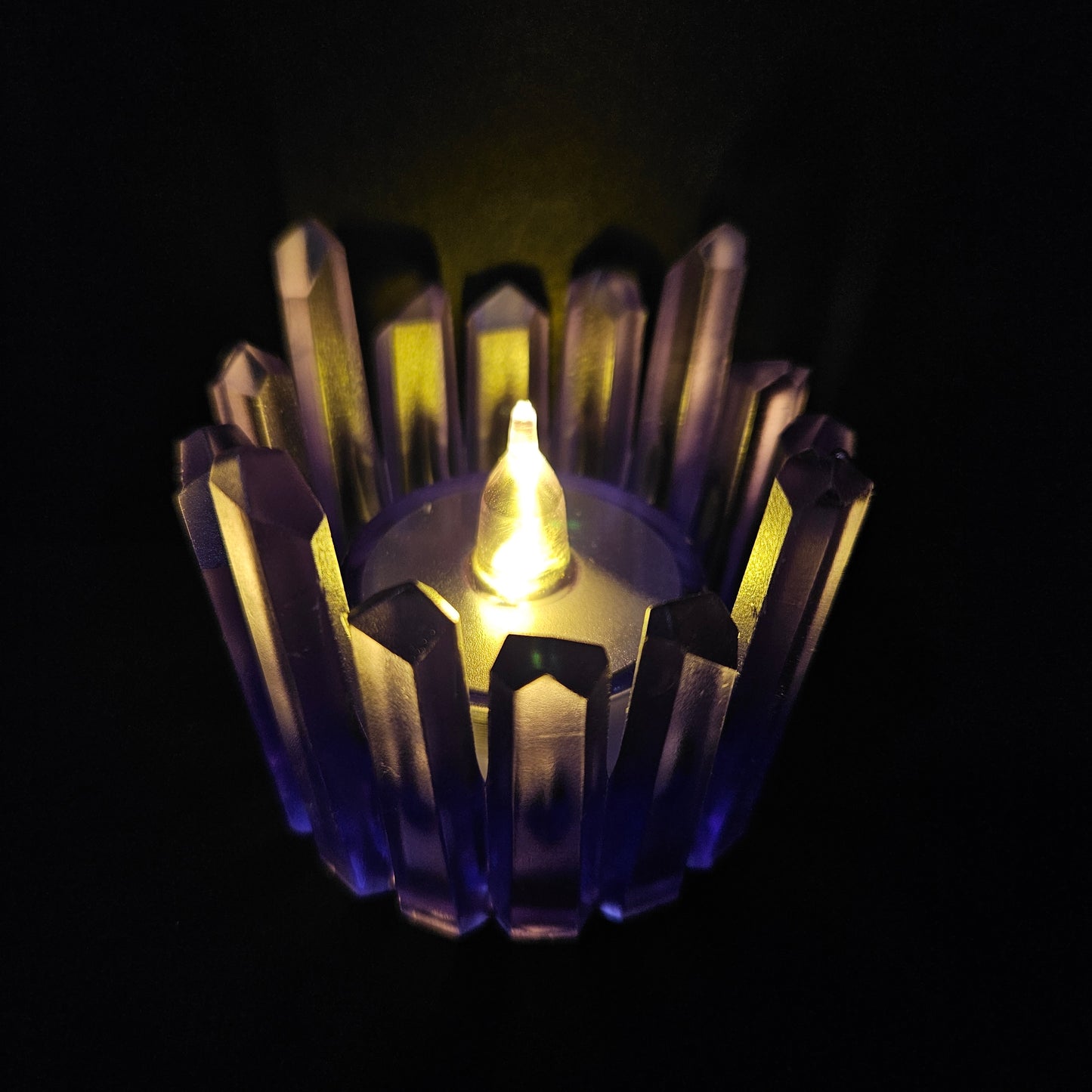 Crystal Shape Epoxy Resin Casting Tea Light Candle for home Decor