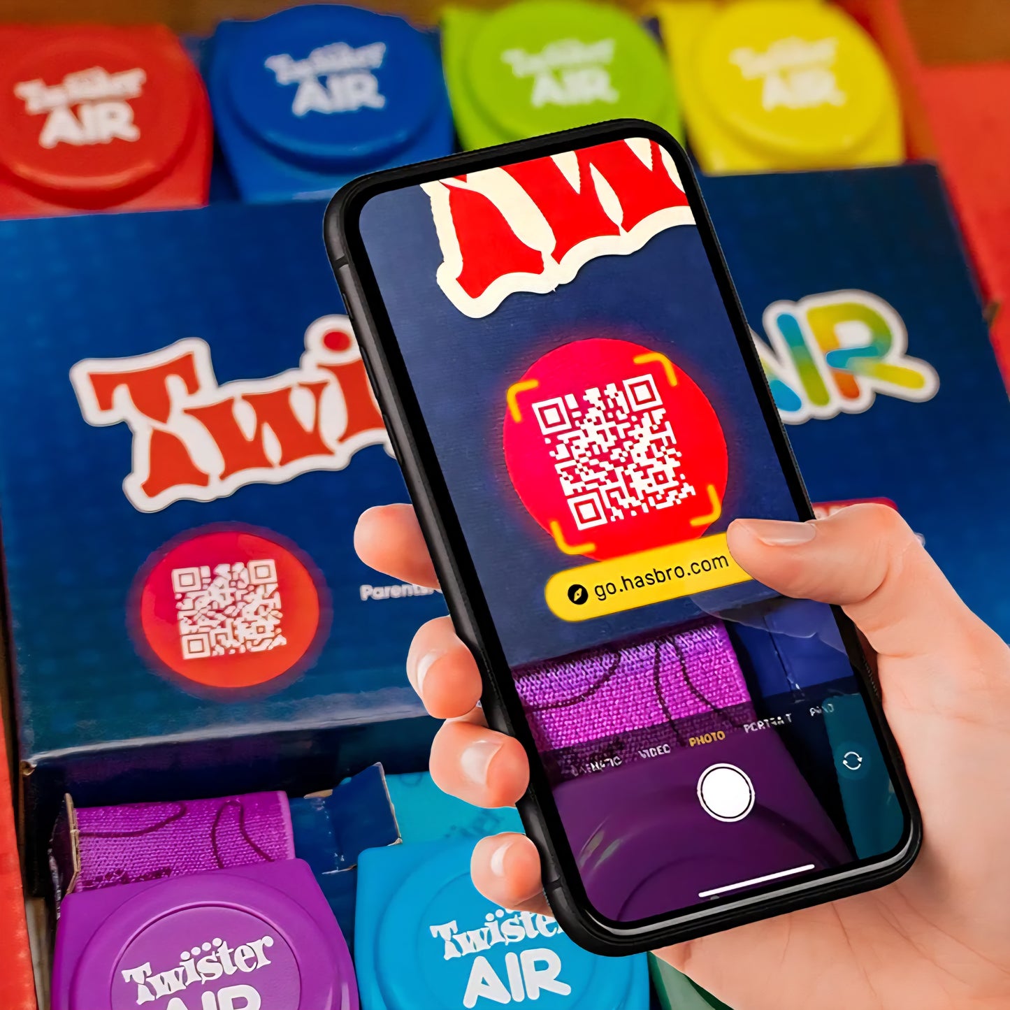 Twister Air Game | AR App Play Game with Wrist and Ankle Bands | Links to Smart Devices | Active Party Games for Kids and Adults | Ages 8+
