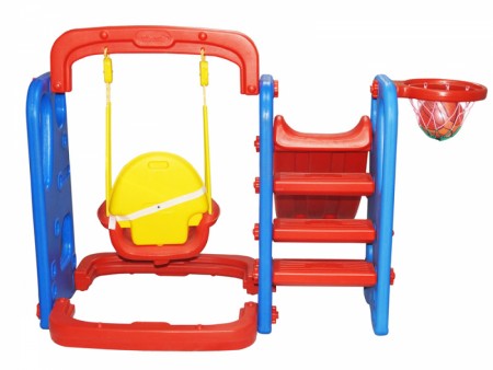 Super Senior Slide & Swing Combo With Basket ball Ring
