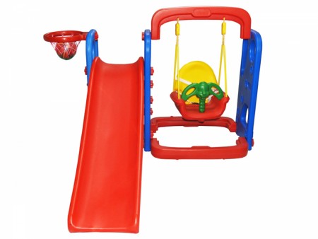 Super Senior Slide & Swing Combo With Basket ball Ring