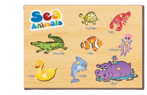 Educational Sea Animals Jigsaw Puzzles for Kids Learning Toys Kit Board Game Educational Toy For kids Learning and Brain Development