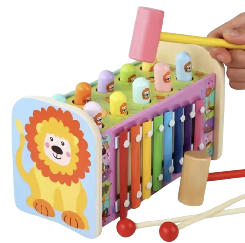 Children Creative Cartoon Early Educational Learning Toys 3 in 1 Lion Hitting Ground Mouse Parent Child Game Toys for Kids