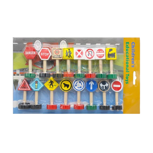 Kids Educational Wooden Traffic Signs to learn Traffic Rules Pretend Play Set Combo Traffic Play Toys for Imaginative Play Creative Learning for kids